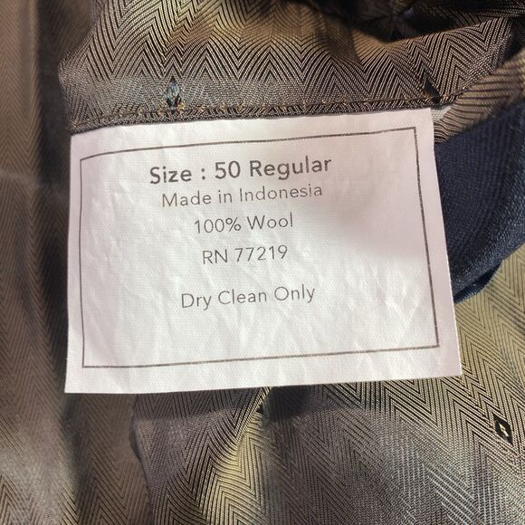 JOSEPH & FEISS Gold Blue 100% Wool Blazer Sport Coat Jacket Single Vent Mens 50R - Picture 5 of 12